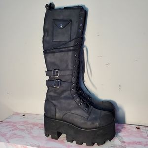 Dolls Kill Current Mood Jane Doe Black Platform Boots